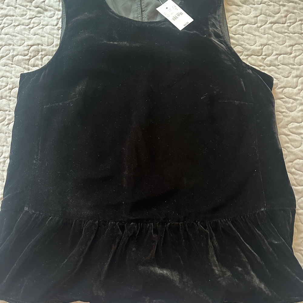 J.Crew Black Velvet Sleeveless shirt